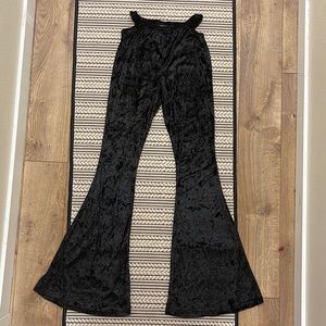 Black Velvet Flare Pants